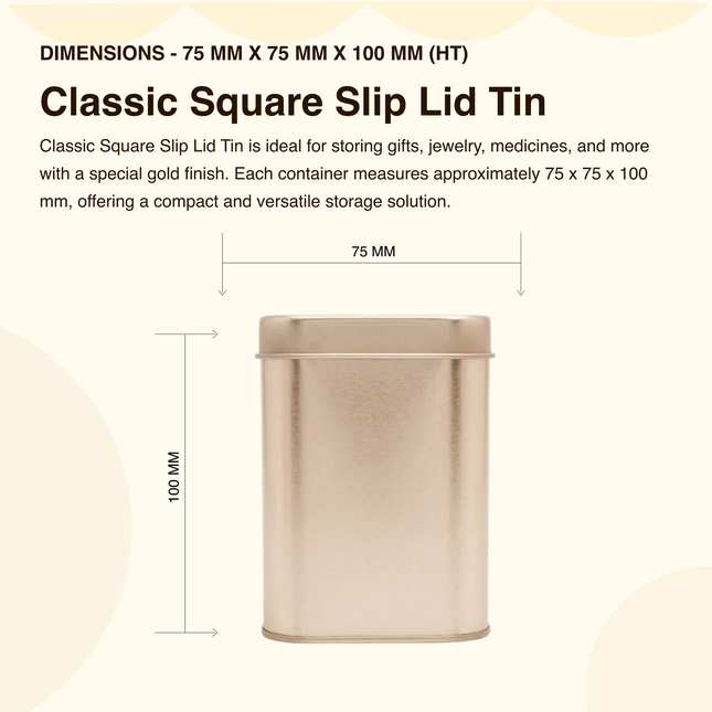 SQUARE 75 MM X 75 MM X 100 MM (HT)