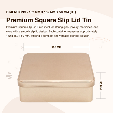 SQUARE 152 MM X 152 MM X 50 MM (HT) - SLIP LID